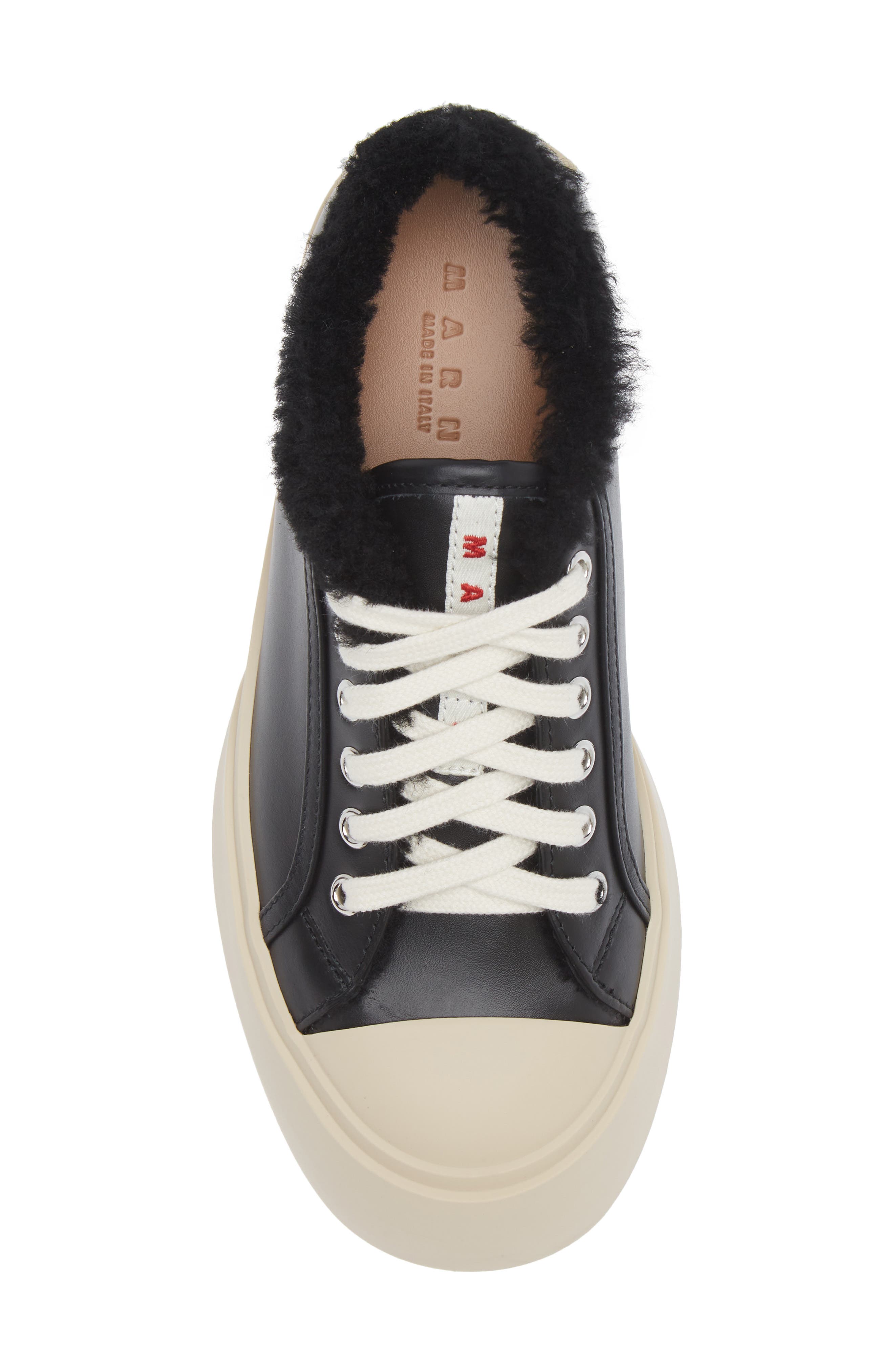 Marni Pablo Genuine Shearling Lined Low Top Sneaker, Alternate, color, 
