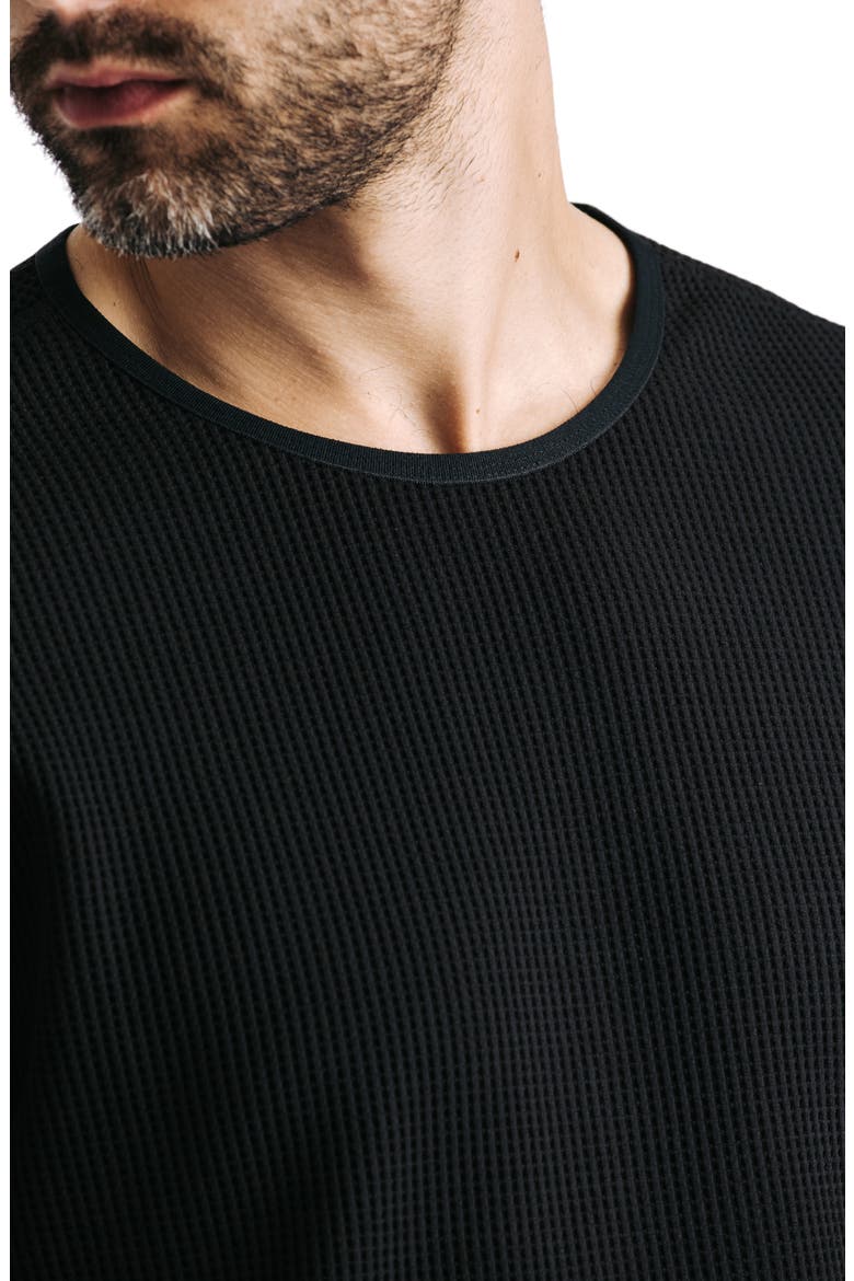 Venture Waffle Performance Crewneck Sweatshirt, Alternate, color, BLACK