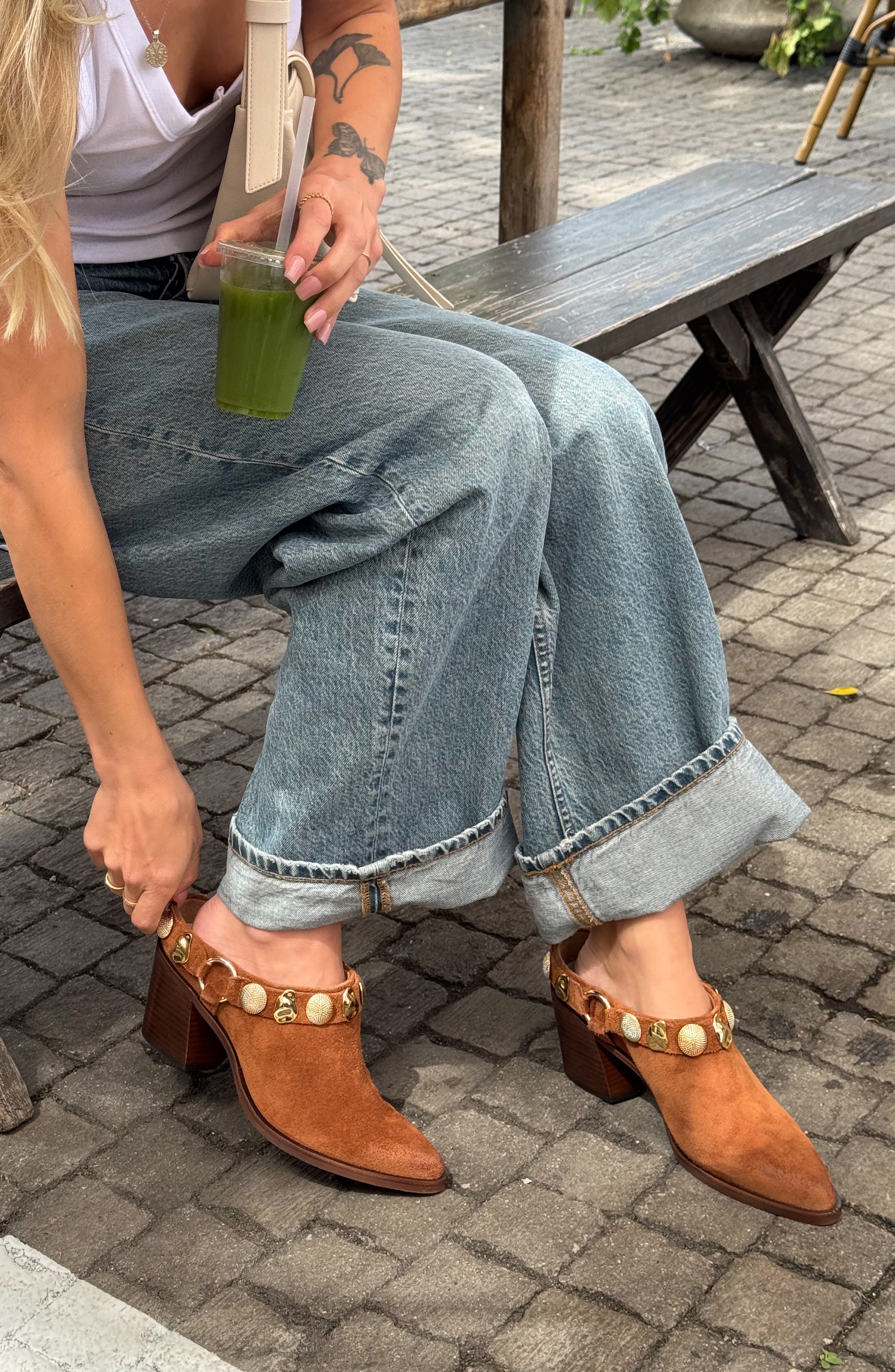 Dolce Vita Kanyon Studded Suede Mule, Alternate, color, Brown Suede