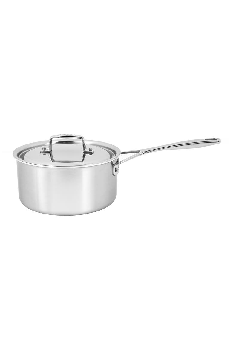 Essential 3-Quart 5-Ply Stainless Steel Saucepan with Lid, Main, color, STAINLESS STEEL