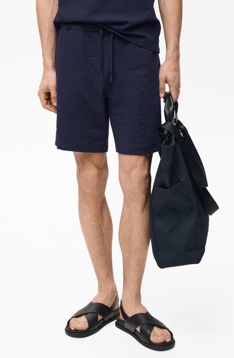 Drawstring Seersucker Shorts