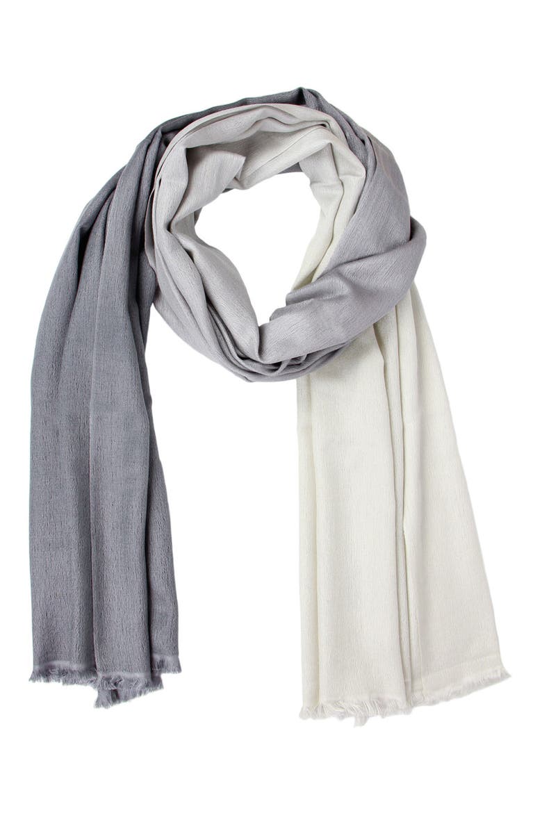 Two-Tone Cashmere & Silk Scarf, Main, color, GREY