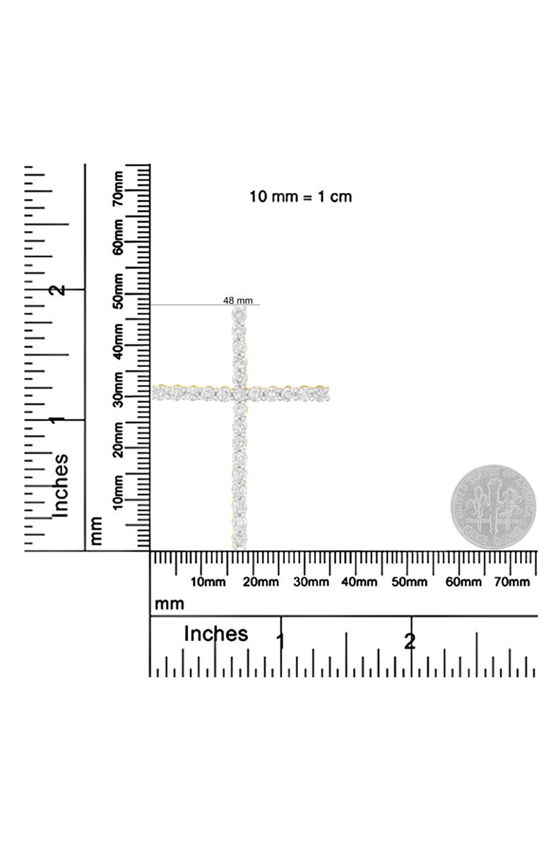 Haus of Brilliance Silver 3.0 Cttw Diamond 1-1/2" Cross Pendant with Box Chain Necklace, Alternate, color, Yellow Gold Over Silver