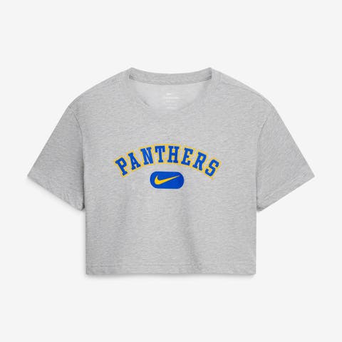 Women's Nike Heather Gray Pitt Panthers Dri-FIT Cropped T-Shirt