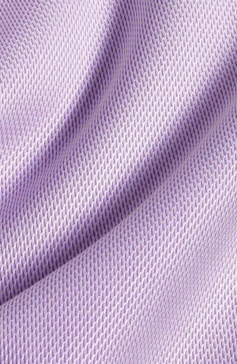 David Donahue Trim Fit Micro Dobby Cotton Dress Shirt, Alternate, color, White/ Lilac