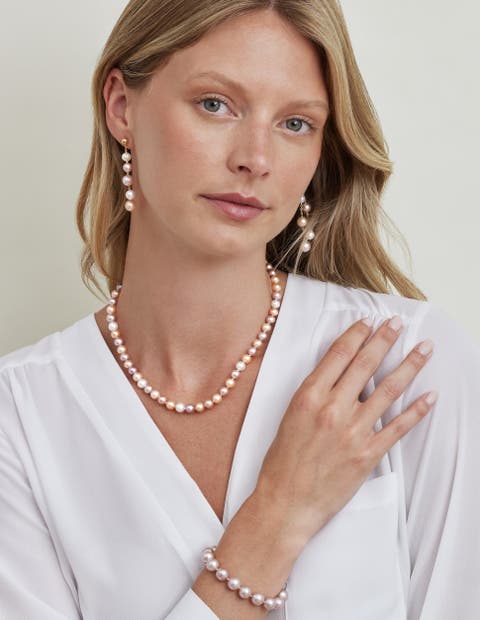 7.0-7.5mm Freshwater Multicolor Pearl Necklace - Premier AAAA Quality
