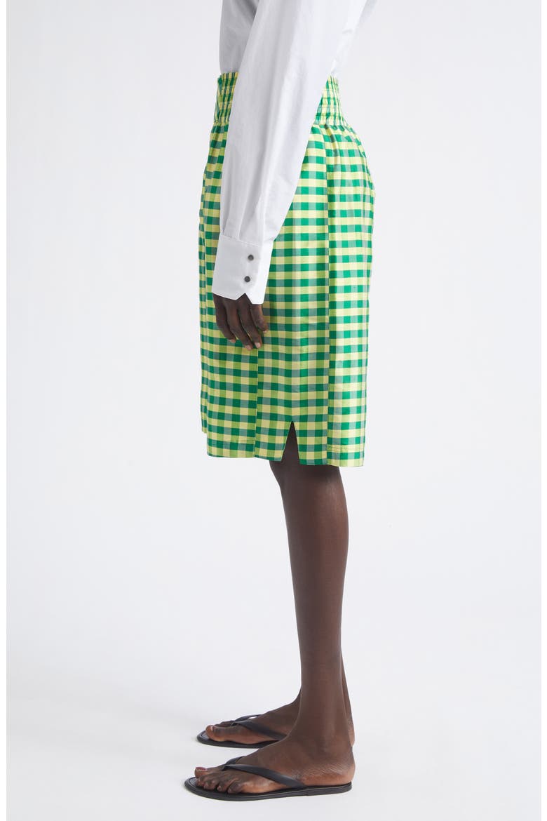 Silk Gingham Boxing Shorts, Alternate, color, GINGHAM GREEN YELLOW
