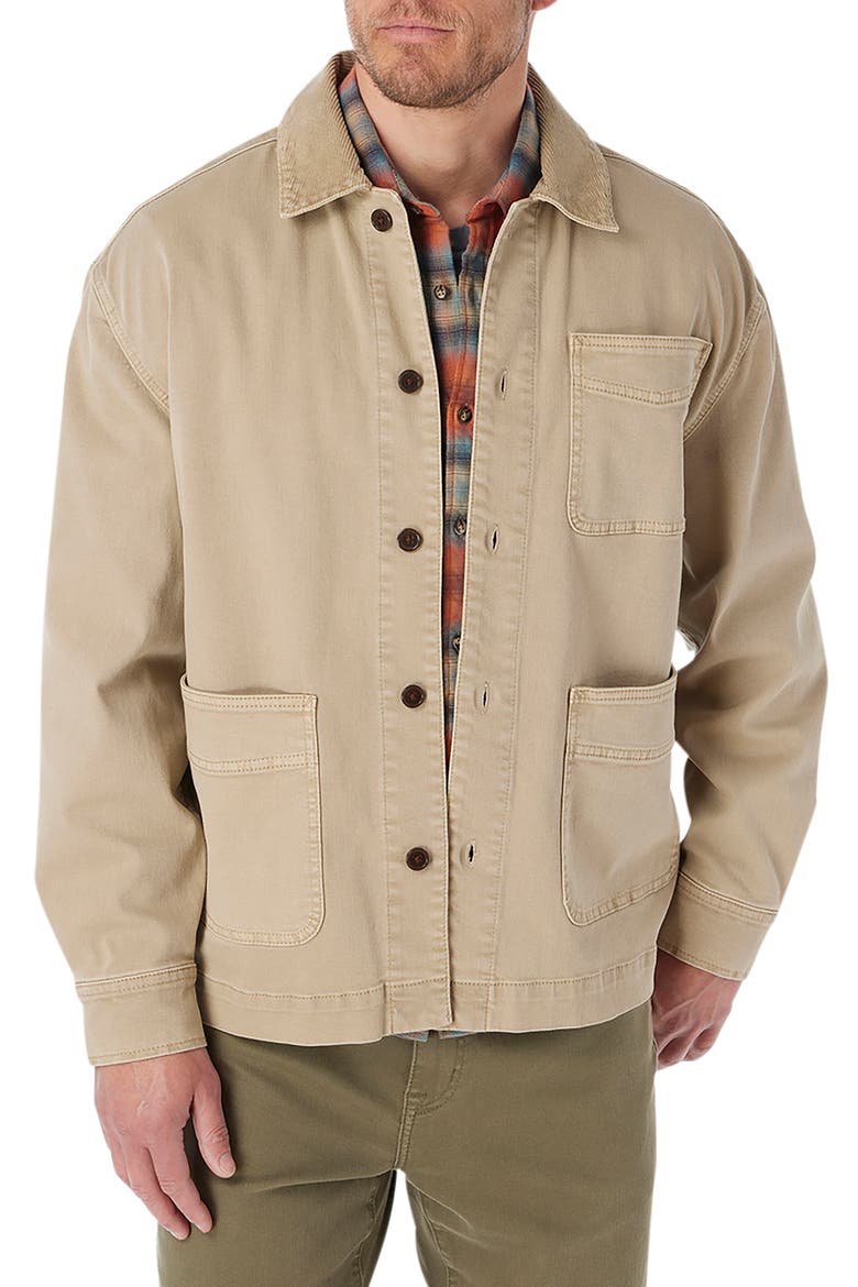 Seaport Stretch Cotton Blend Chore Jacket, Main, color, KHAKI