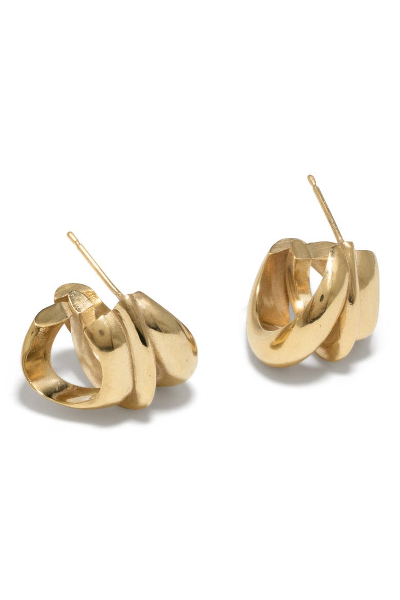 Dollop Hoop Earrings, Alternate, color, 18CT GOLD PLATED