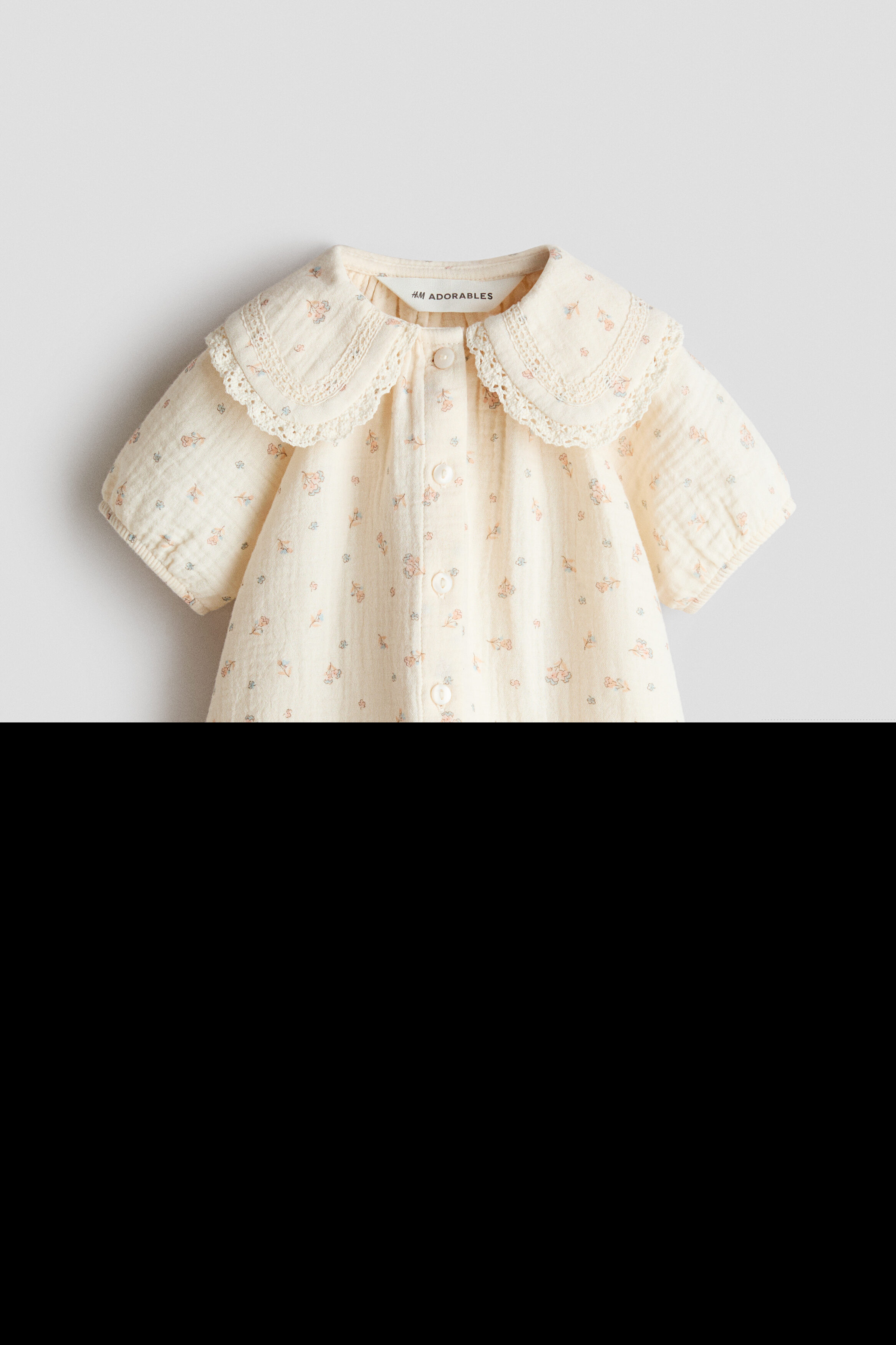 H&M 2-piece Cotton Muslin Set, Alternate, color, Cream/Floral