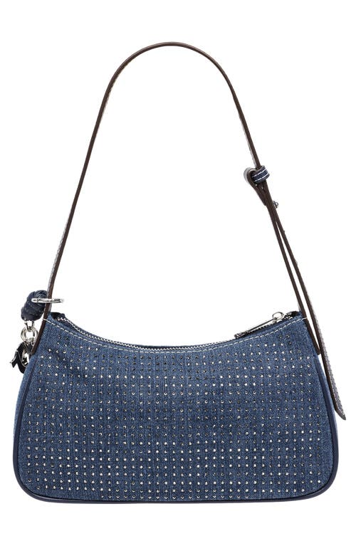 True Religion Embellished Denim Shoulder Bag In Blue