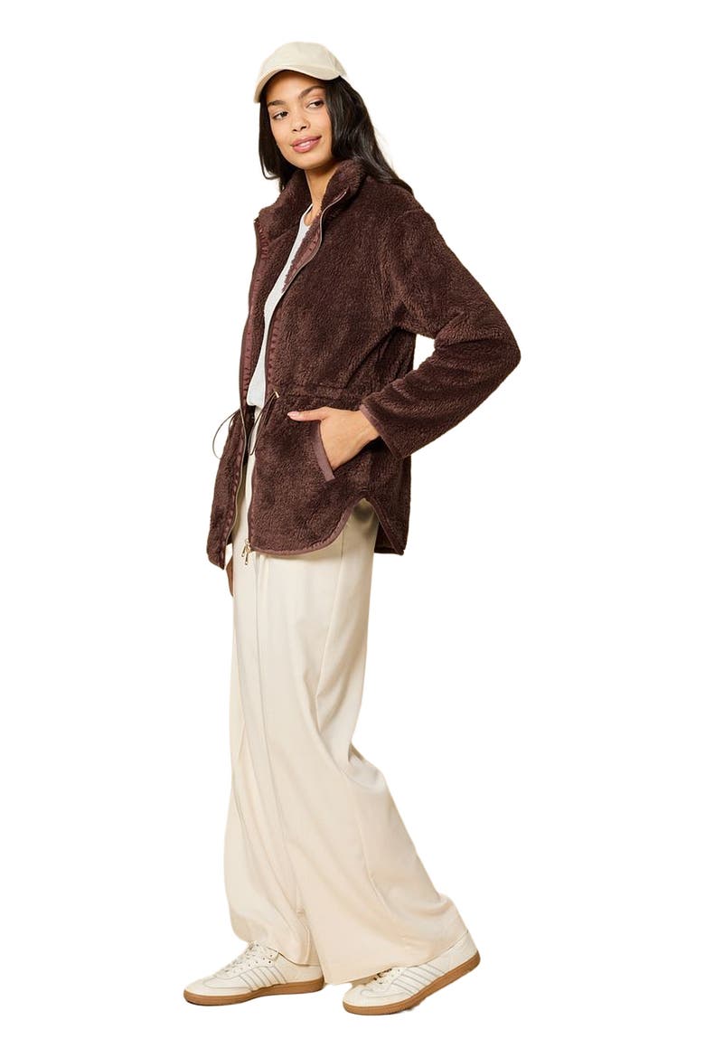 DreamPlush Two Way Zip Jacket, Alternate, color, Espresso