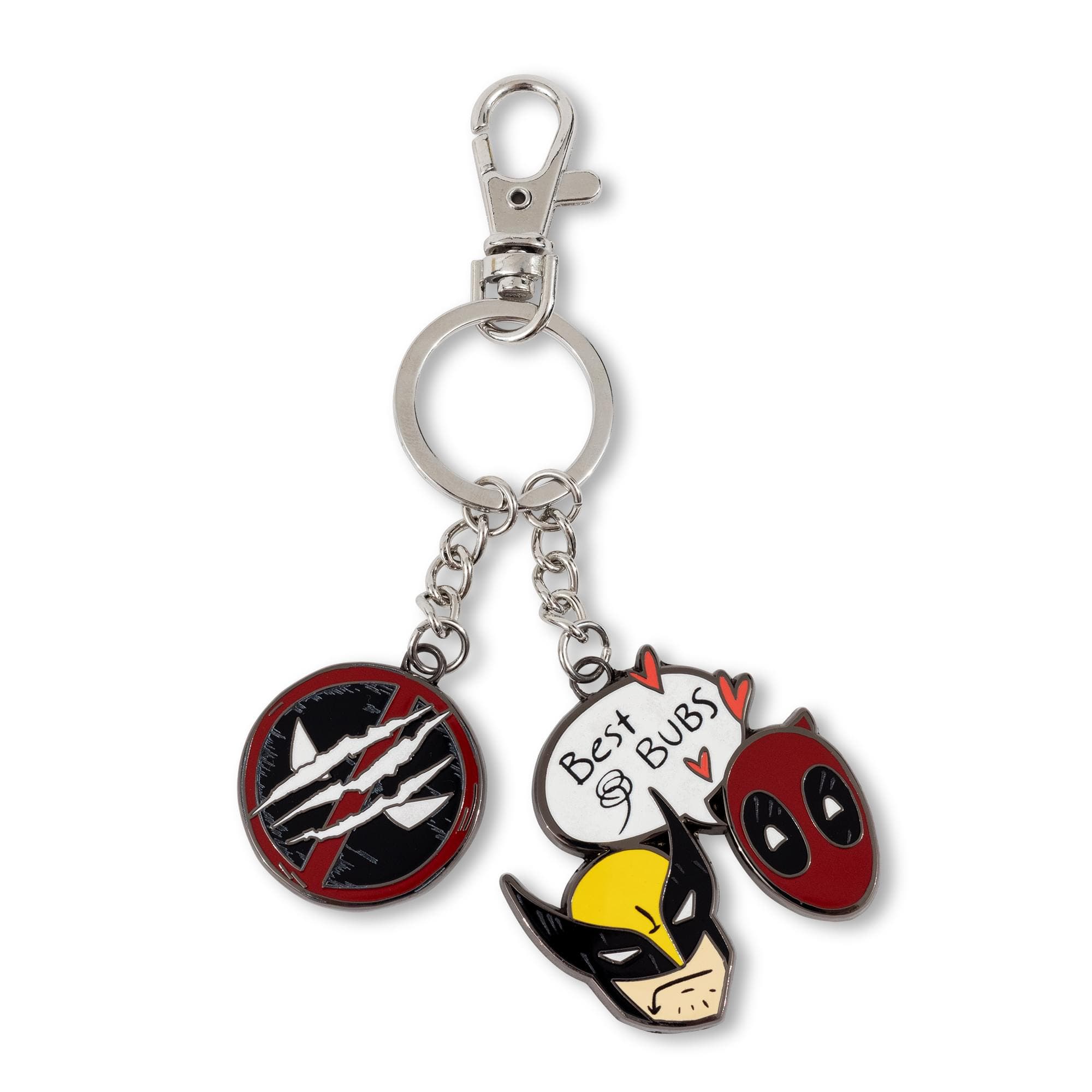 Toynk Marvel Studios Deadpool & Wolverine "Best Bubs" Enamel Charm Keychain, Main, color, Silver