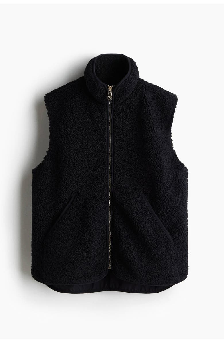 H&M Teddy Gilet, Main, color, Black