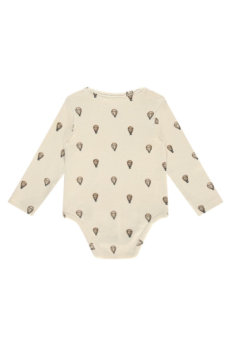 Hot Air Balloon Print Bodysuit, Alternate, color, Pearl