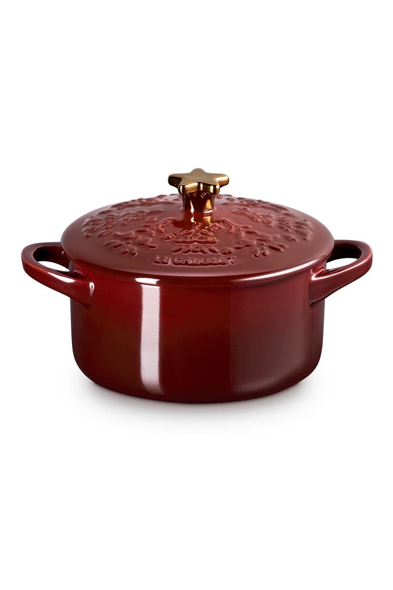 Noël Collection Stoneware Cocotte, Main, color, GARNET