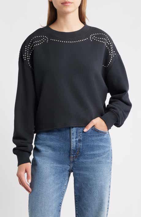 rag & bone Studded Vintage Terry Crop Sweatshirt