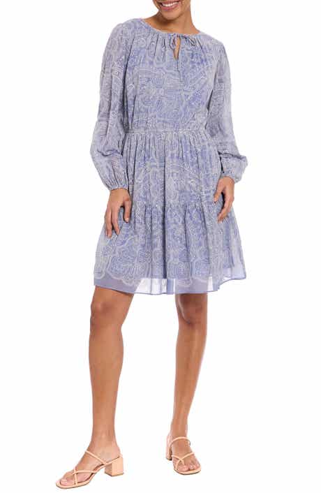 Split Neck Long Sleeve Dress