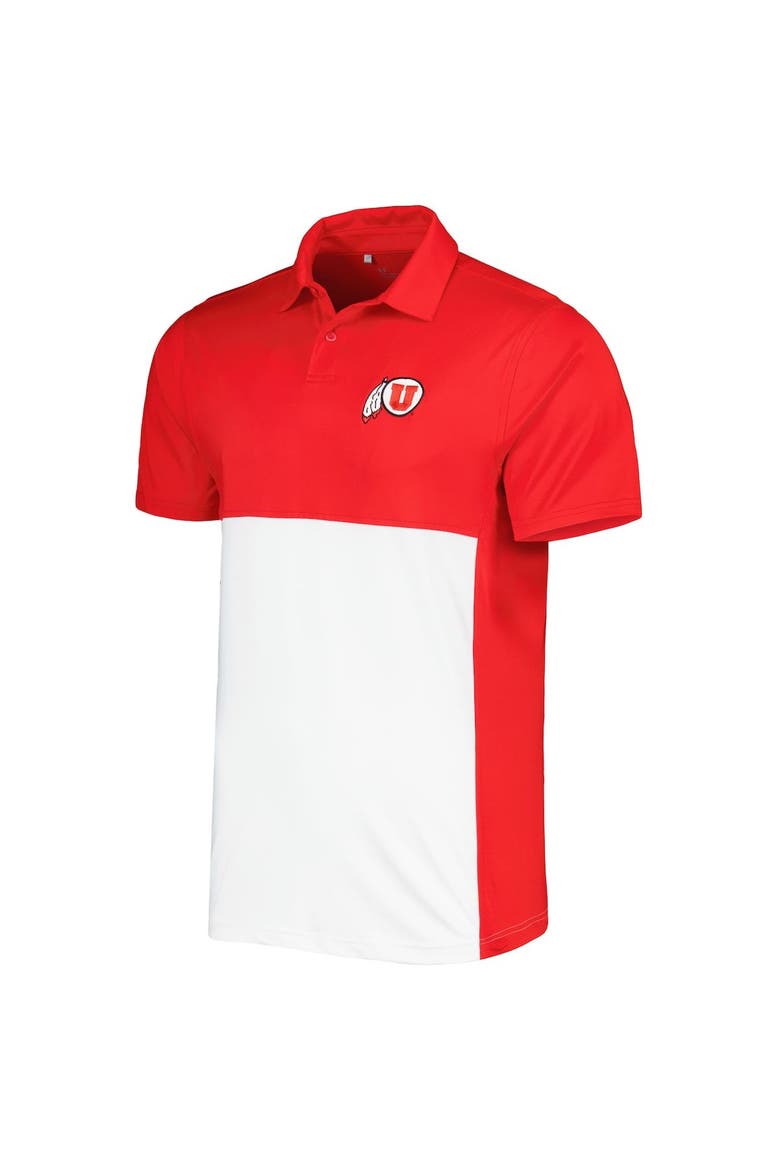 Men's Under Armour Red/White Utah Utes Green Blocked Polo Performance Polo, Alternate, color, Red