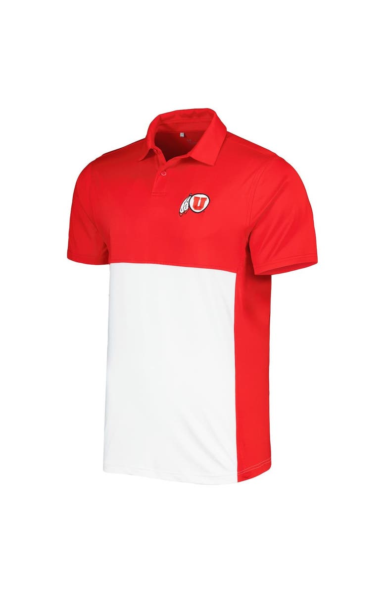 Under Armour Men's Under Armour Red/White Utah Utes Green Blocked Polo Performance Polo, Alternate, color, 