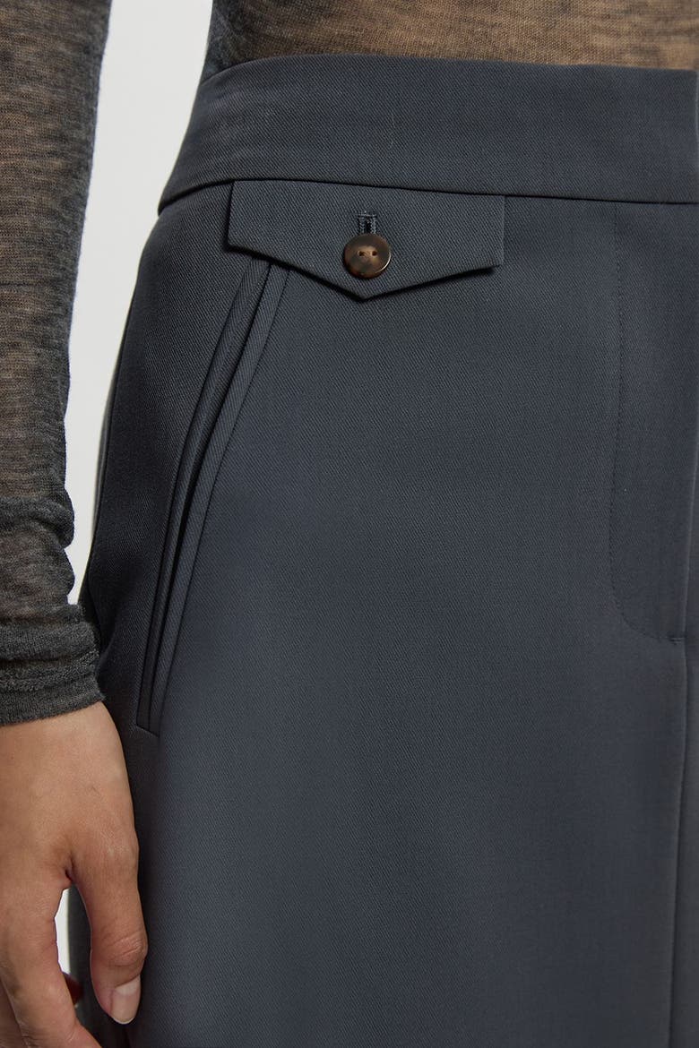 Tailored Twill Pencil Maxi Skirt, Alternate, color, Grey