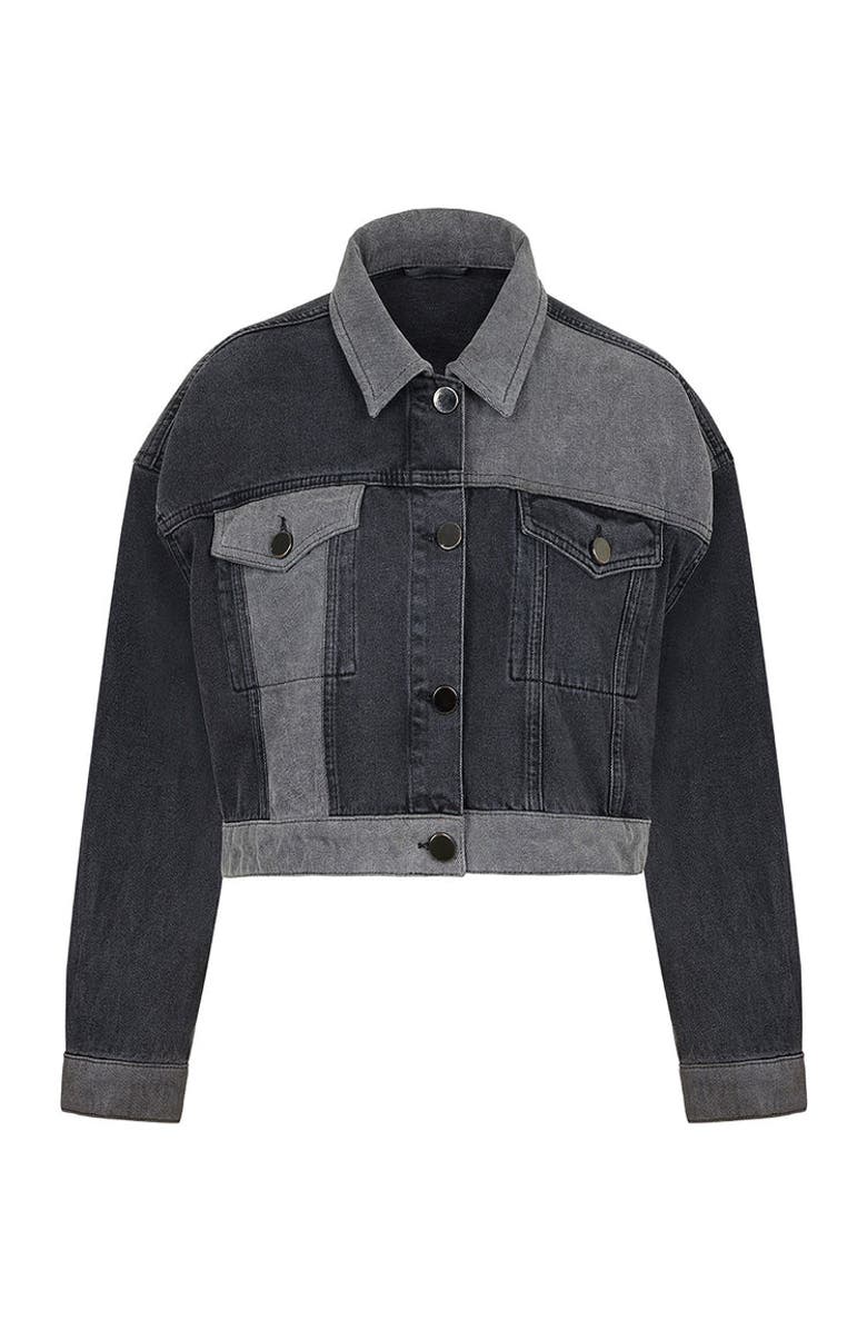 Nocturne Two Toned Pocketed Denim Jacket, Alternate, color, 