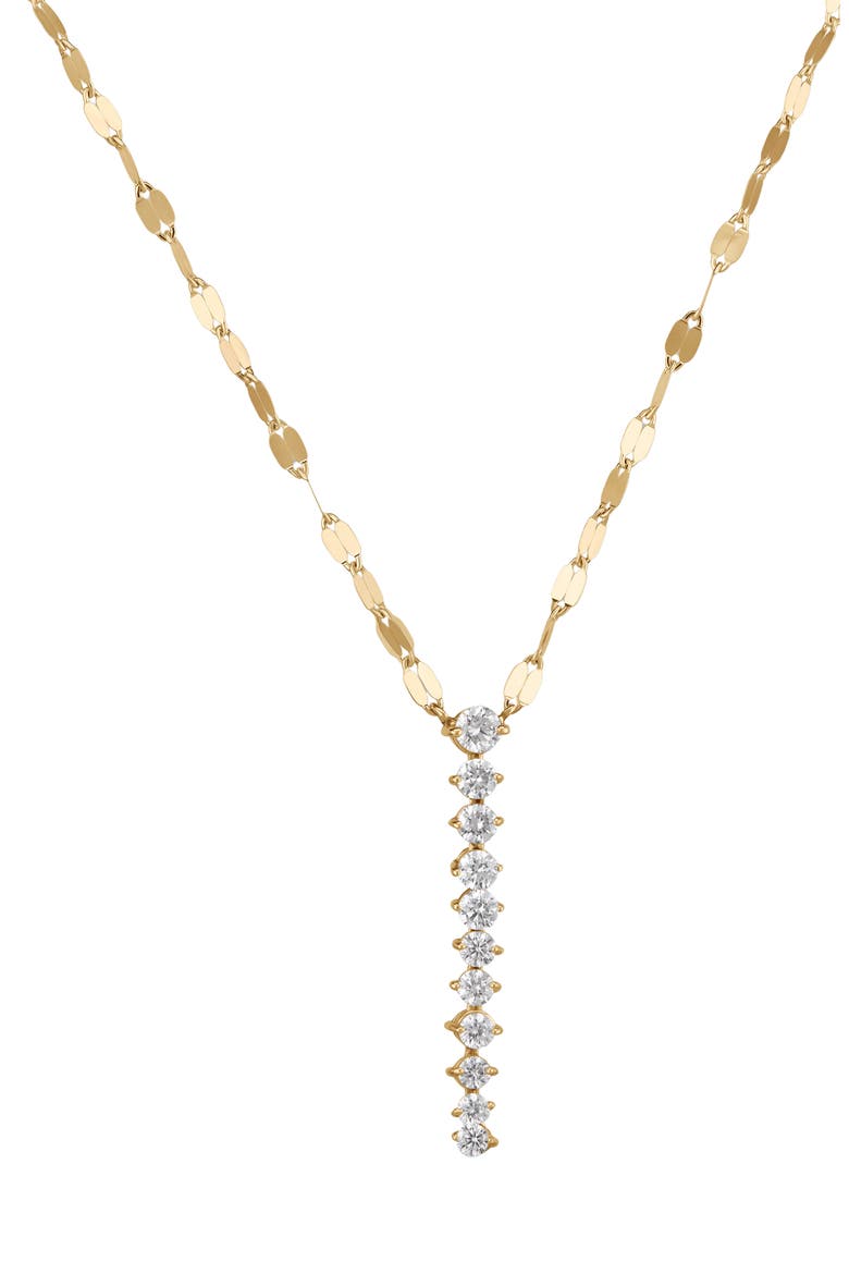 14K Gold Mini Diamond Tennis Lariat Necklace, Main, color, 14K YELLOW GOLD