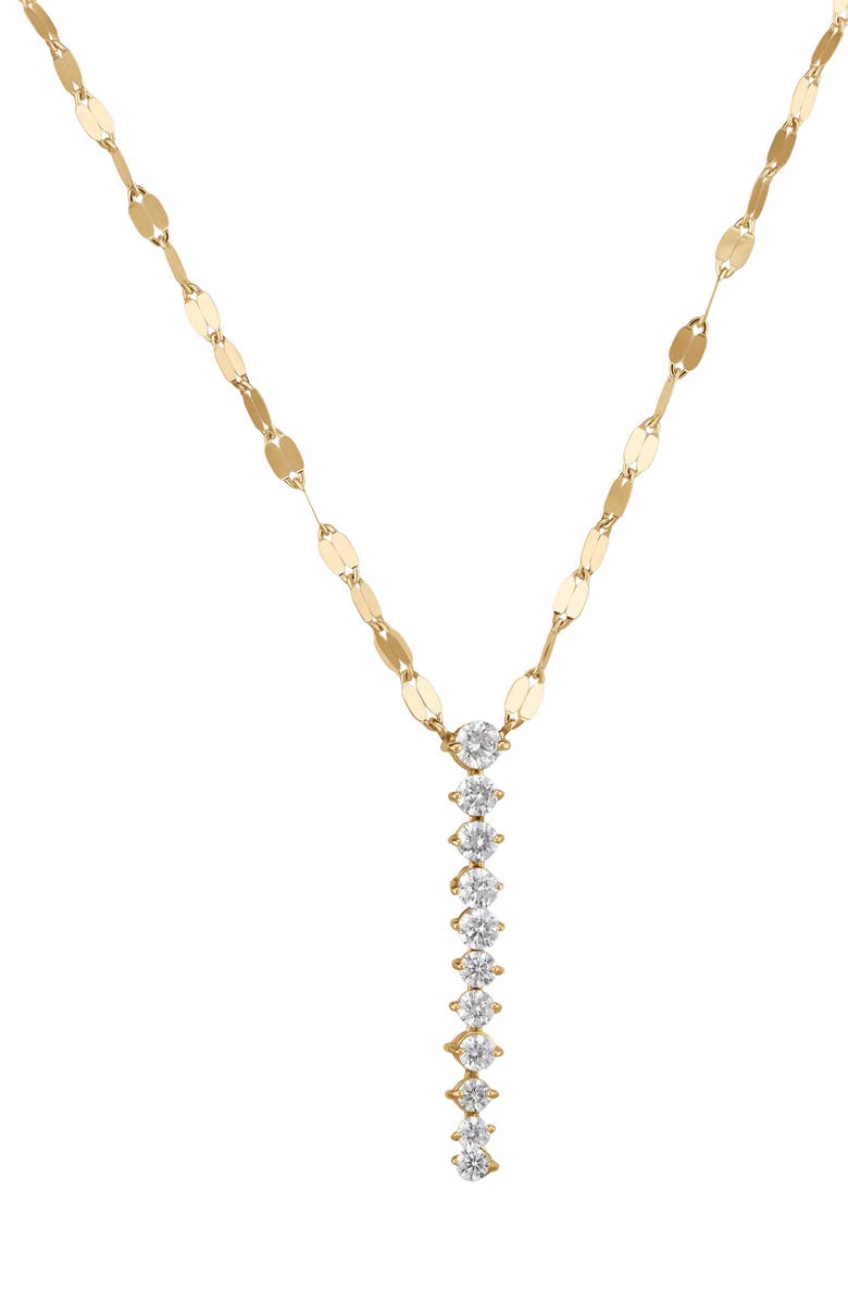LANA 14K Gold Mini Diamond Tennis Lariat Necklace, Main, color, 14K Yellow Gold
