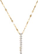 LANA 14K Gold Mini Diamond Tennis Lariat Necklace