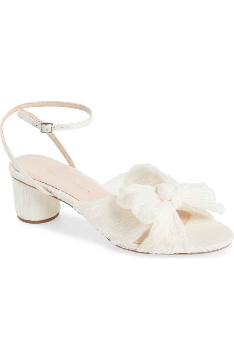 Loeffler Randall Dahlia Ankle Strap Knotted Sandal, Main, color, Vegan Pearl