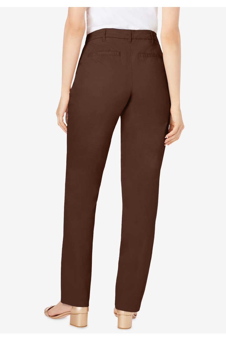 Stretch Cotton Chino Straight Leg Pant, Alternate, color, RICH BROWN