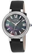 GV2 Women's Genoa Diamond Dial Leather Strap Watch, 37mm