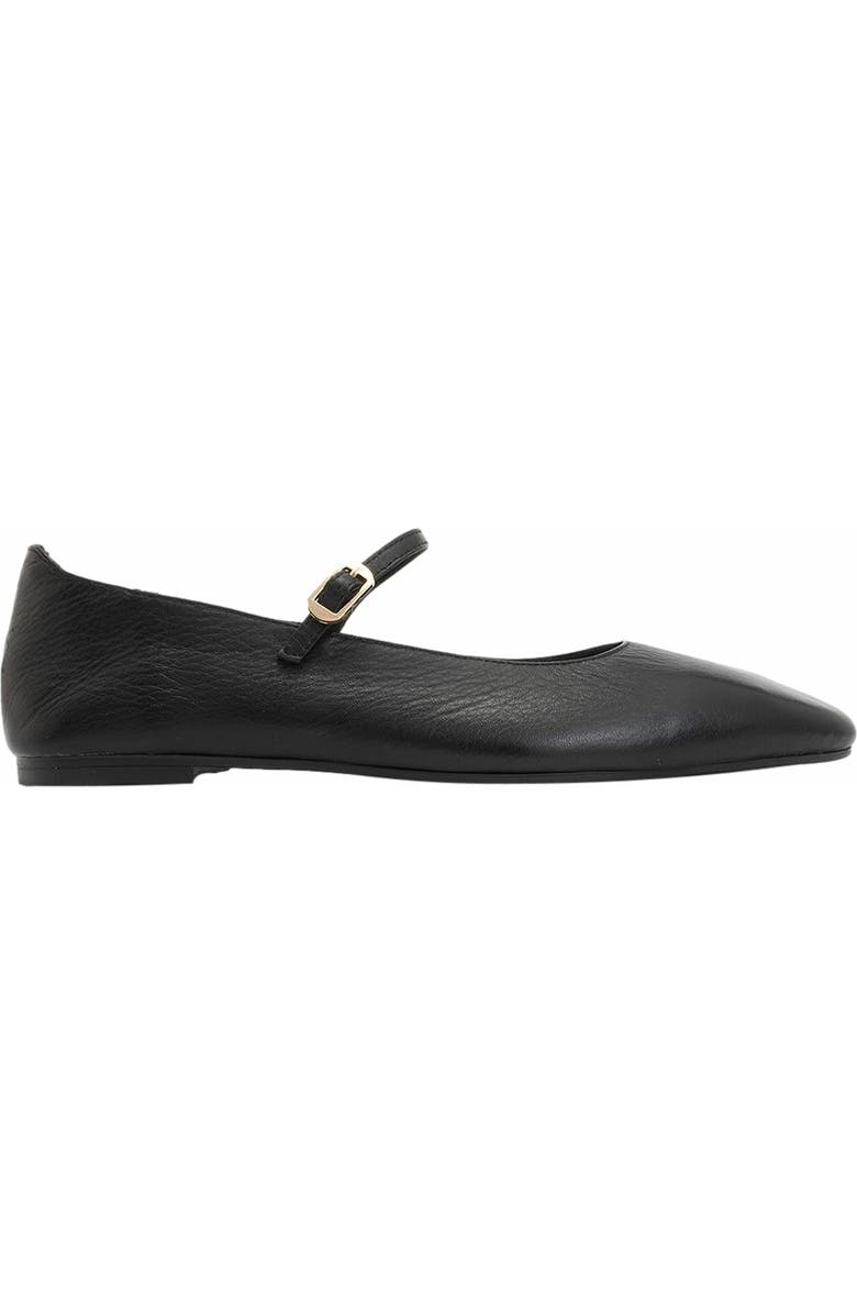 Forever & Always Shoes Lara Leather Mary Jane Flats, Alternate, color, Black Leather