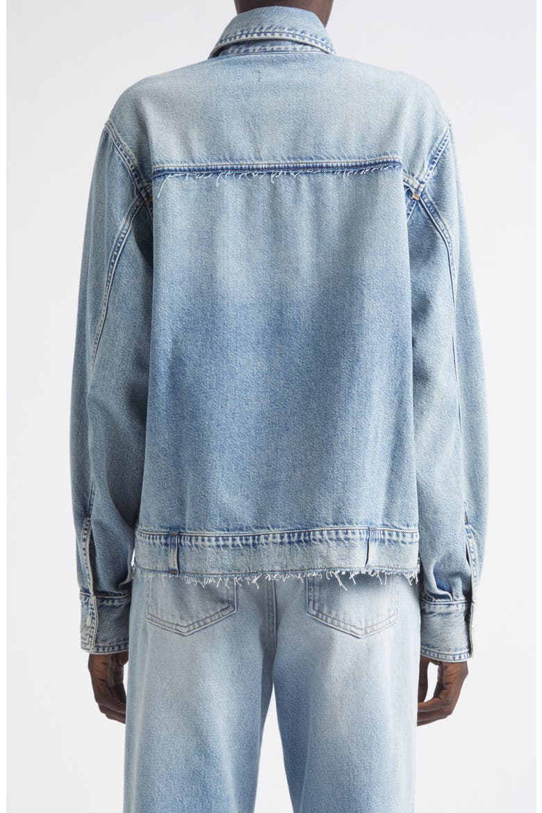 Emma Distressed Denim Shirt Jacket, Alternate, color, POLLOCK