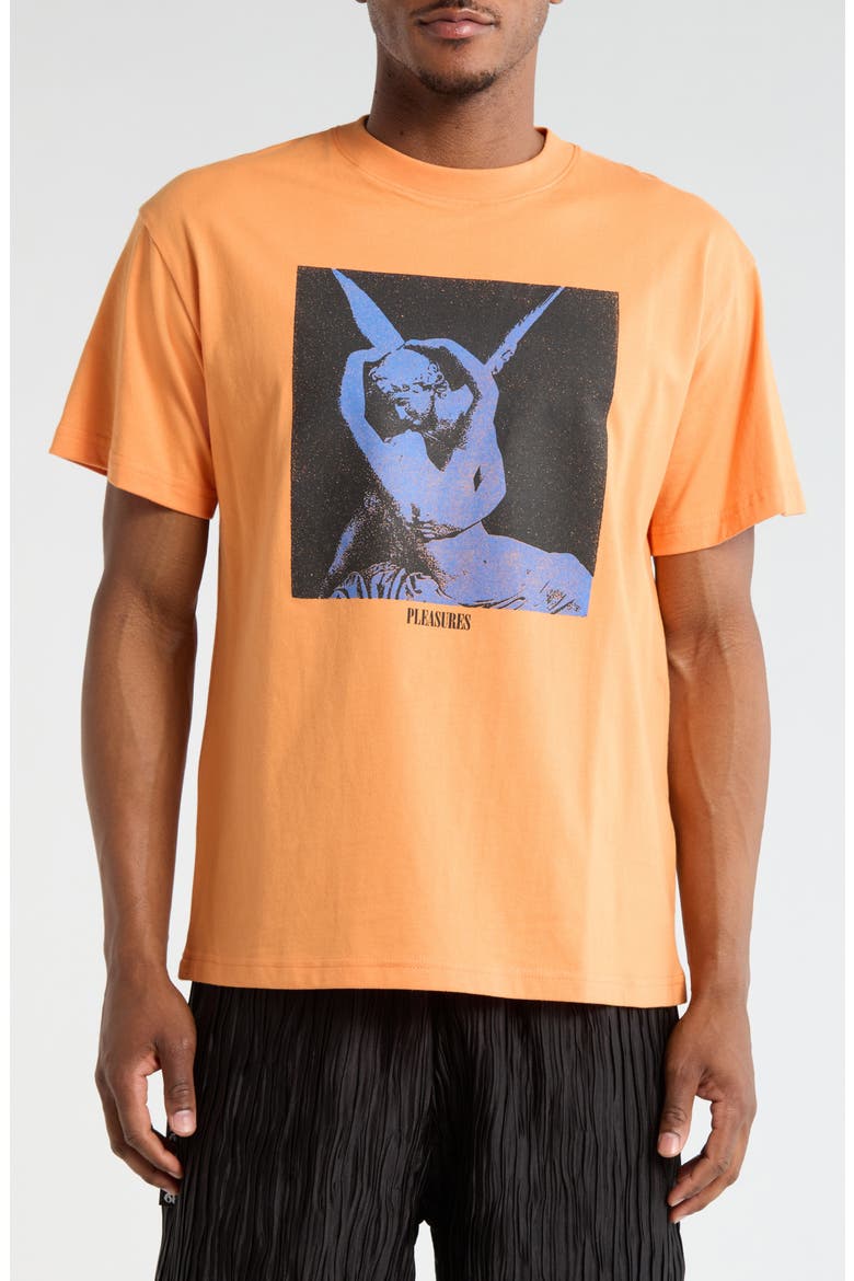 Angel Graphic Print T-Shirt, Main, color, ORANGE