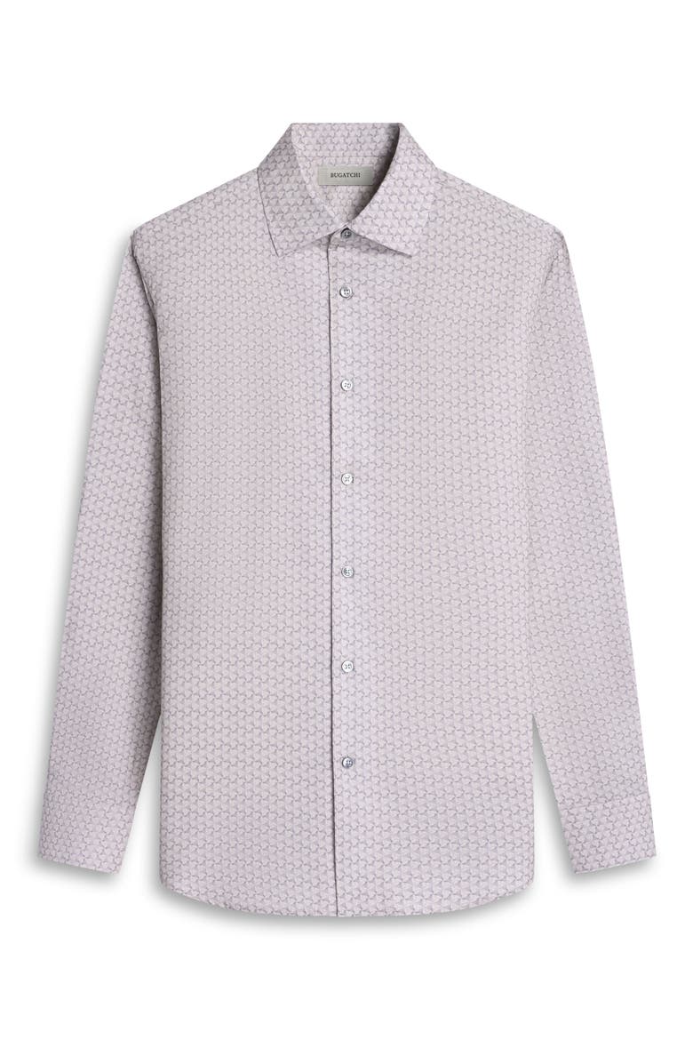 Alvin Shaped Fit Geo Print Button-Up Shirt, Alternate, color, SAND