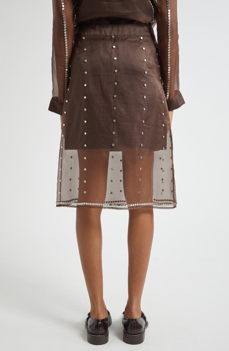 Wales Bonner Presence Studded Skirt, Alternate, color, Brown