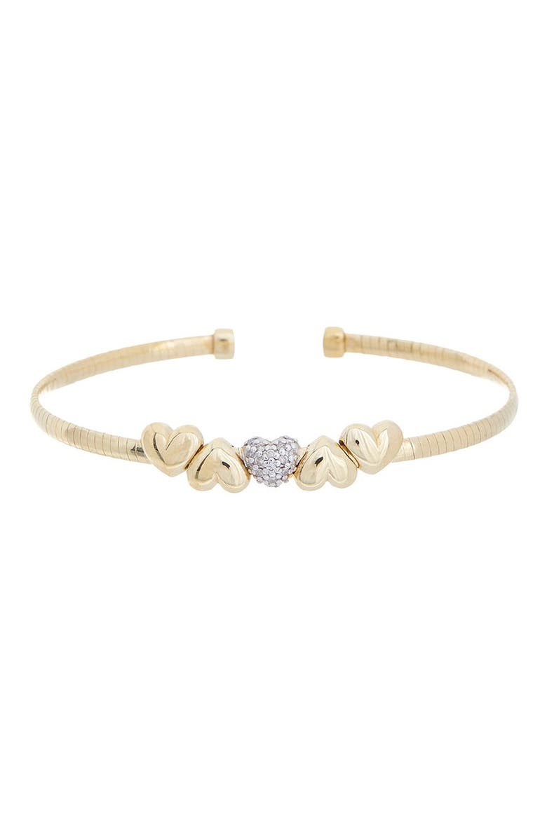 Diamond Heart Cuff Bangle, Main, color, YELLOW