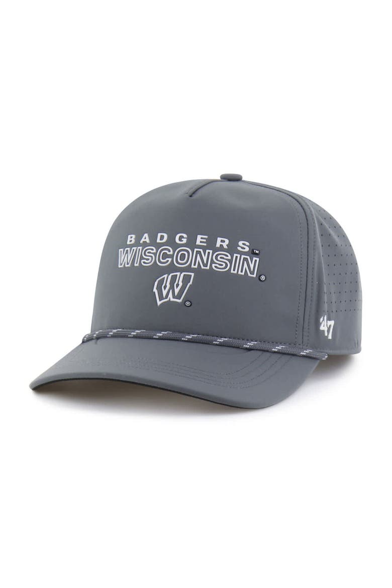 Men's '47  Gray Wisconsin Badgers Forward Vent Hitch Rope Adjustable Hat, Main, color, Gray