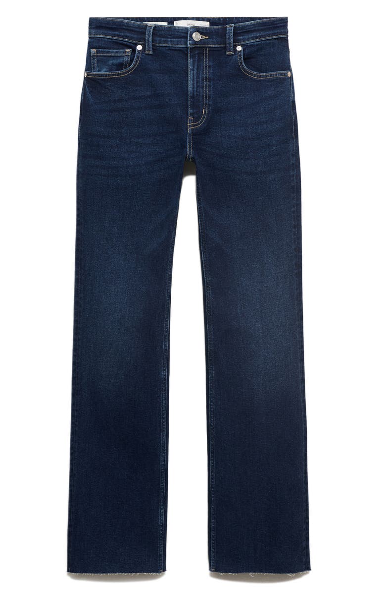 MANGO Sienna Flare Crop Jeans, Main, color, Dark Blue