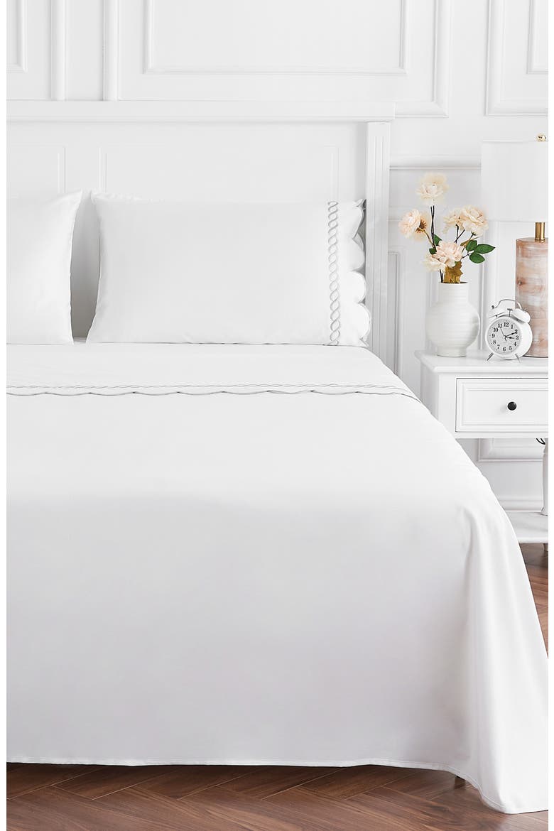 Scallop Rope 600 Thread Count Sheet Set, Alternate, color, GREY