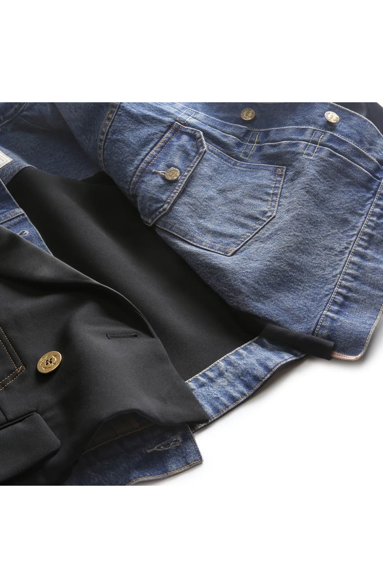 Sacai Gender Inclusive Levi's<sup>®</sup> Denim x Matelassé Twill Jacket, Alternate, color, Black