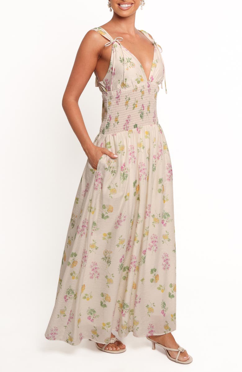 Petal & Pup Reverie Floral Smocked Maxi Dress, Alternate, color, Purple Ditsy Floral