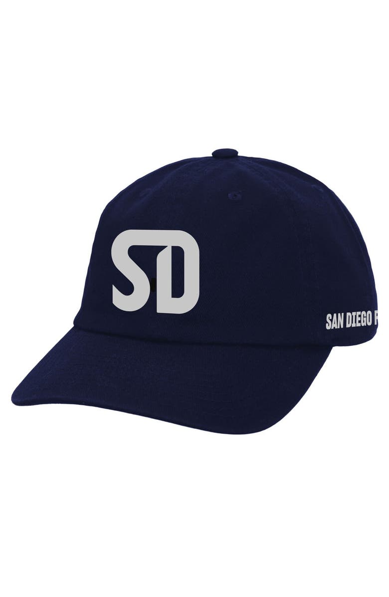 Mitchell & Ness Unisex Mitchell & Ness Navy San Diego FC Monogram Adjustable Dad Hat, Main, color,