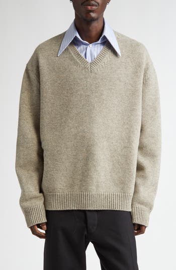 Maison Margiela Oversize V-Neck Wool Sweater | Nordstrom Maison Margiela Oversize V-Neck Wool Sweater | Nordstrom