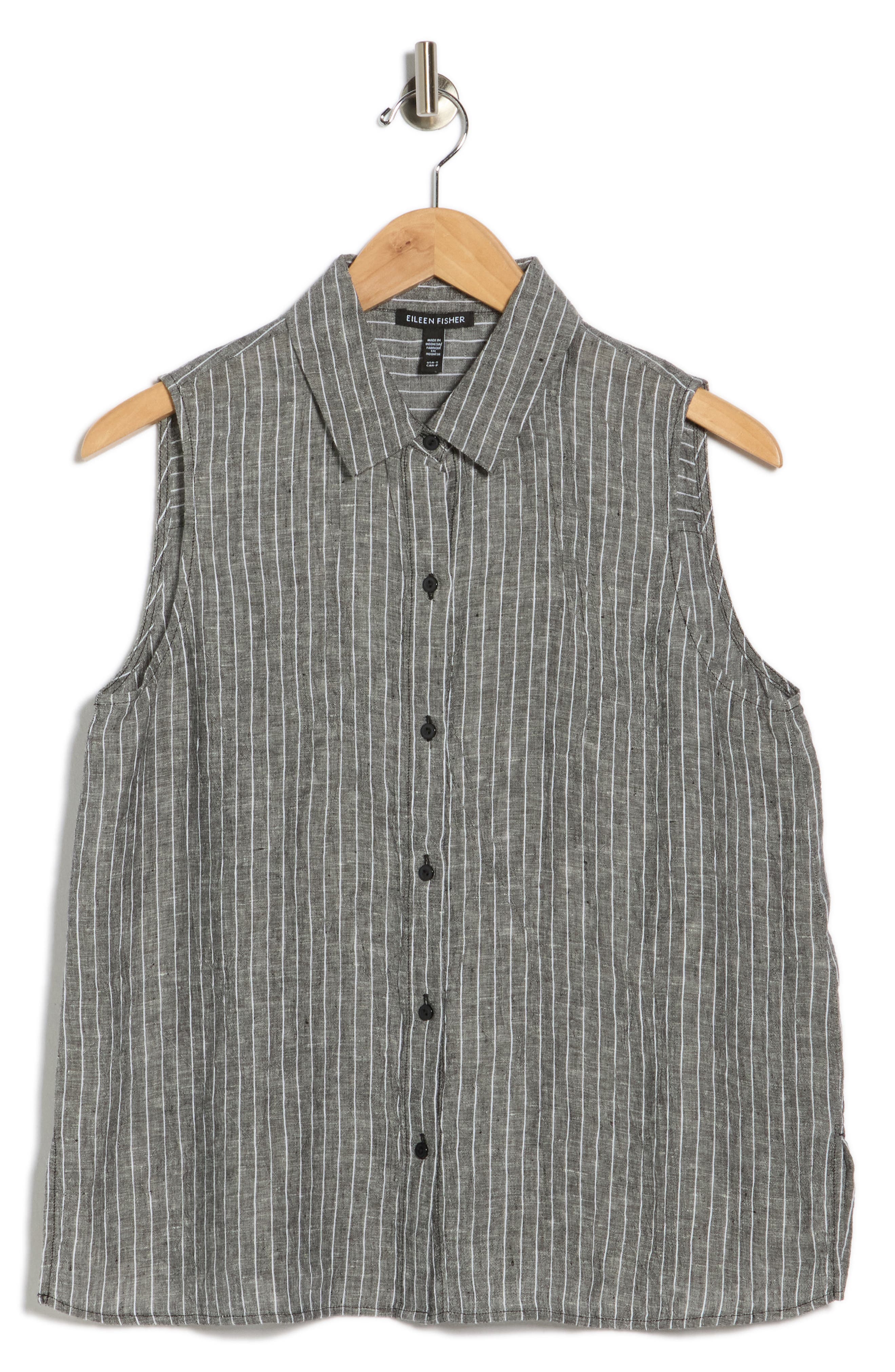 Eileen Fisher Classic Collared Organic Linen Shirt