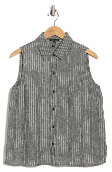 Eileen Fisher Classic Collared Organic Linen Shirt