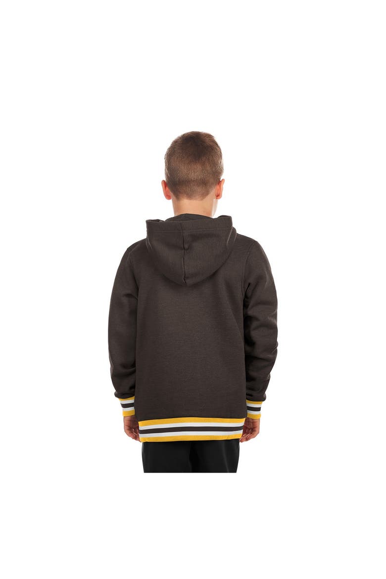 Youth New Era Brown San Diego Padres Knit Trim Pullover Hoodie, Alternate, color, Brown