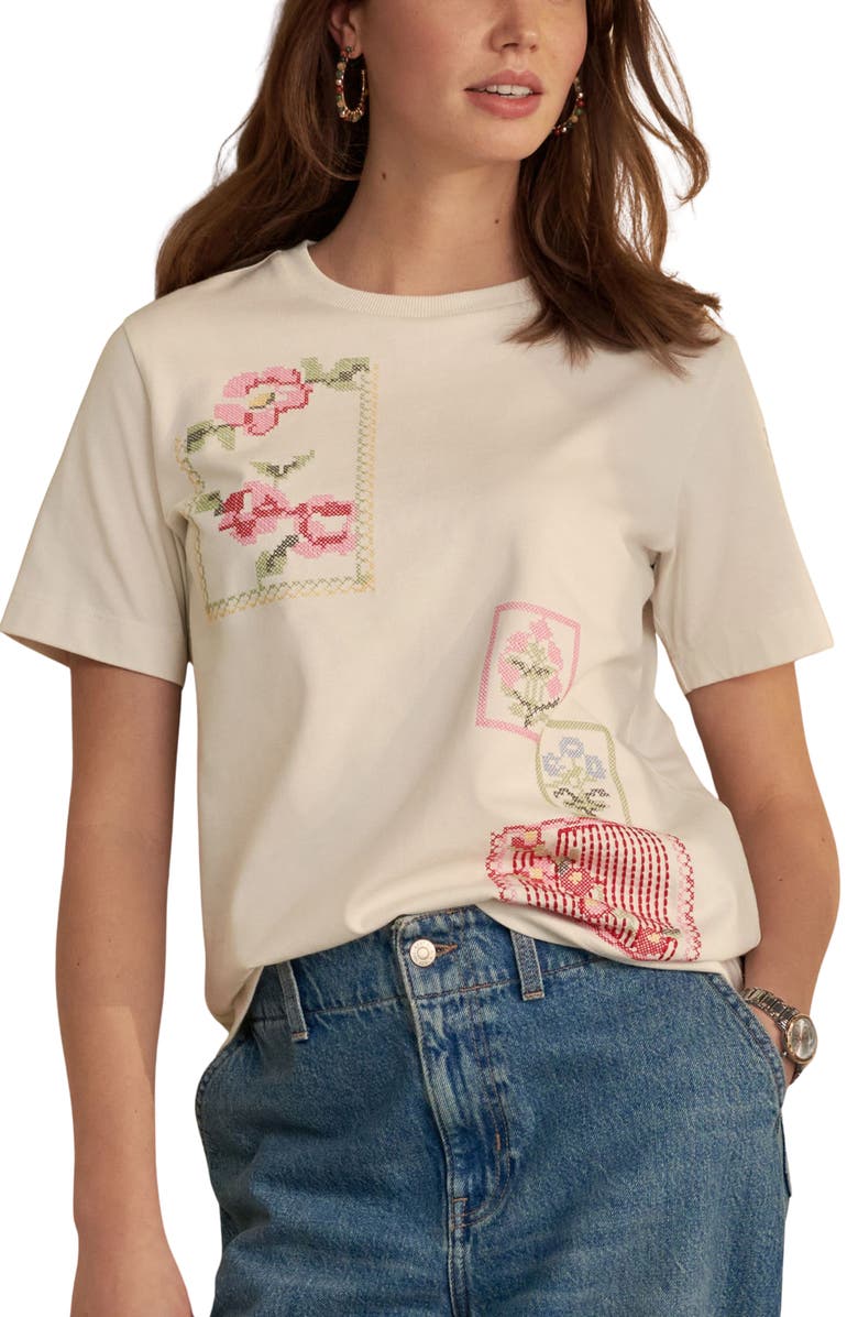 NEXT Cross Stitch Embroidered T-Shirt, Main, color, 
