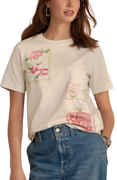 Cross Stitch Embroidered T-Shirt